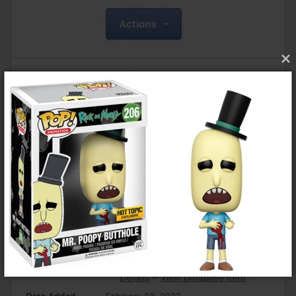 Funko Pop Mr Poopy Butthole #206 Rick and Morty Exclusive Figure - Picture 2 of 9